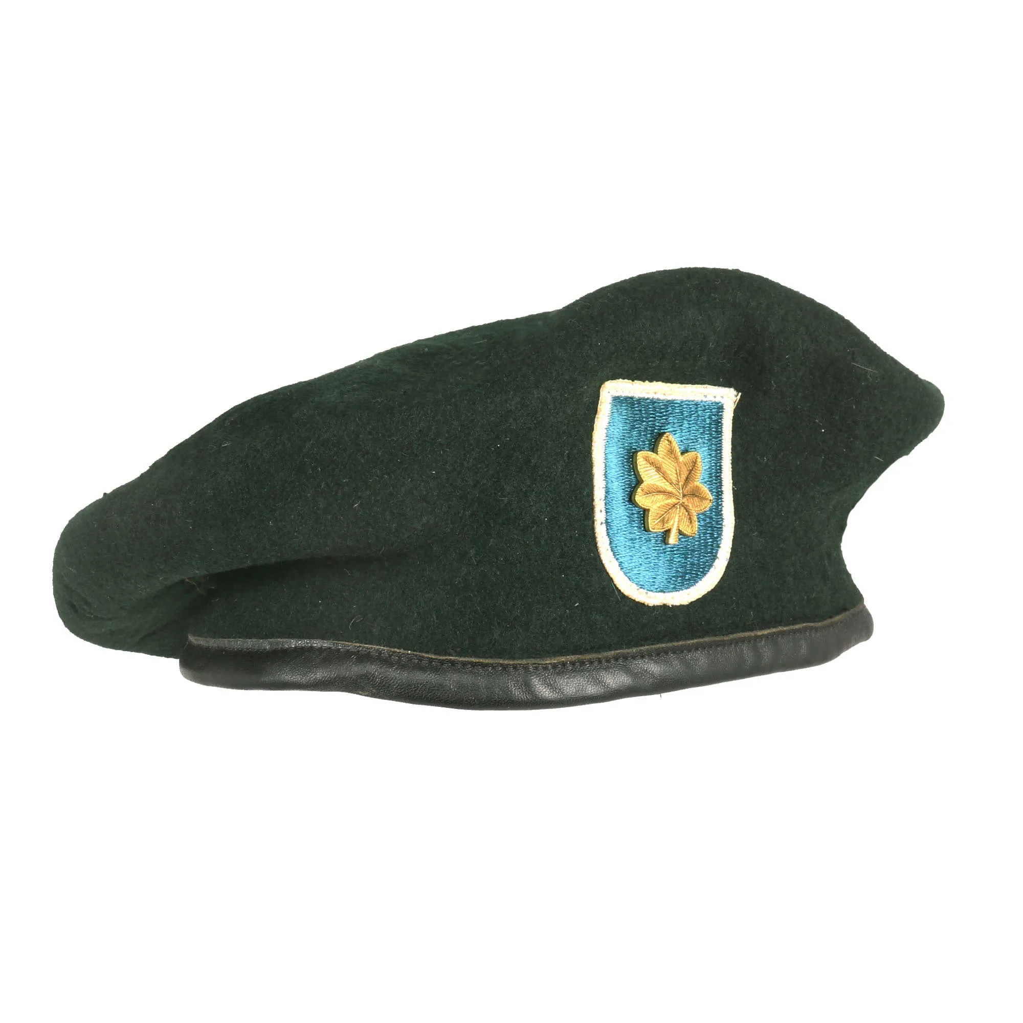 Original U.S. Vietnam War Era Major Leonard Phillips OG-106 Cap with 19th Special Forces Group Airborne Green Beret