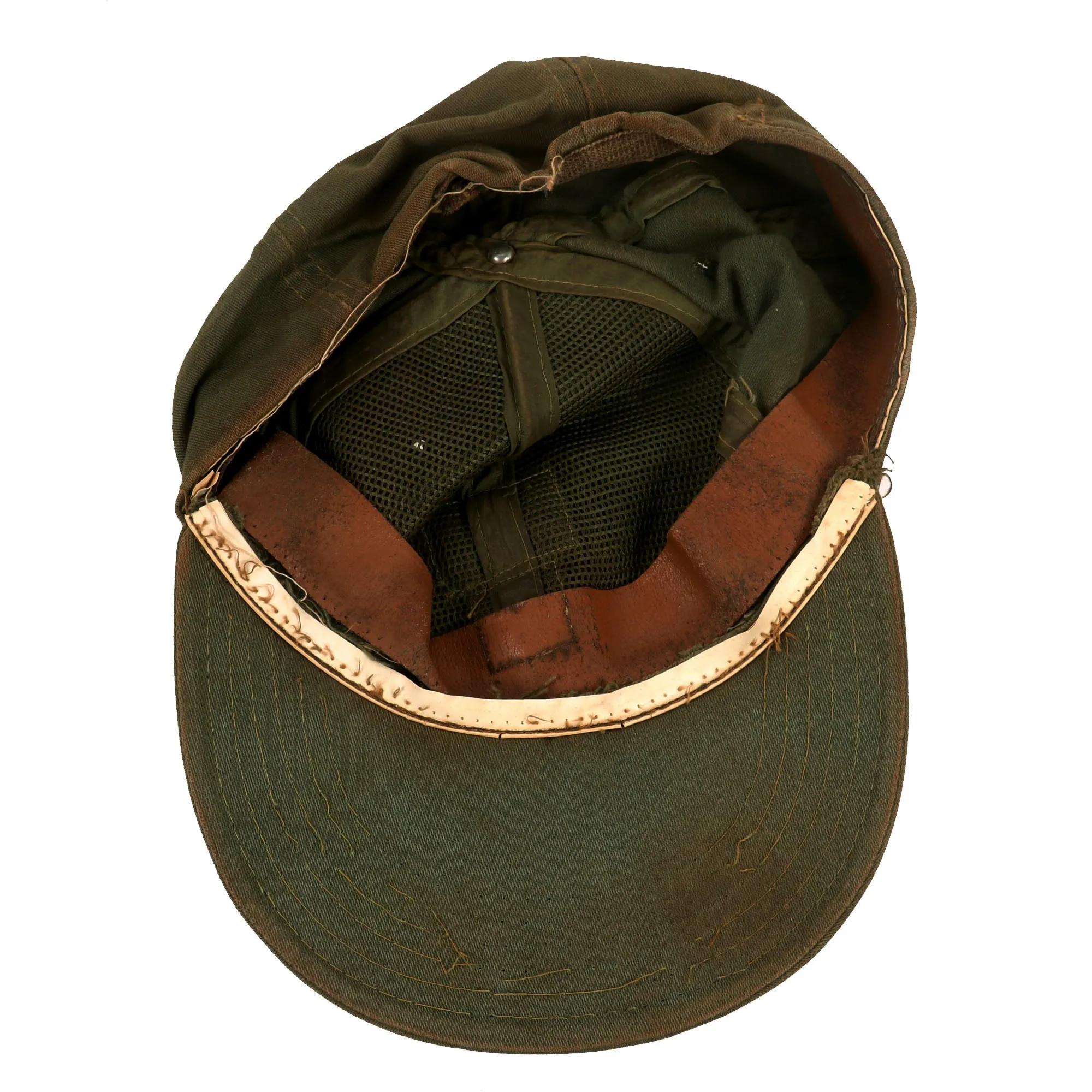 Original U.S. Vietnam War Era Major Leonard Phillips OG-106 Cap with 19th Special Forces Group Airborne Green Beret