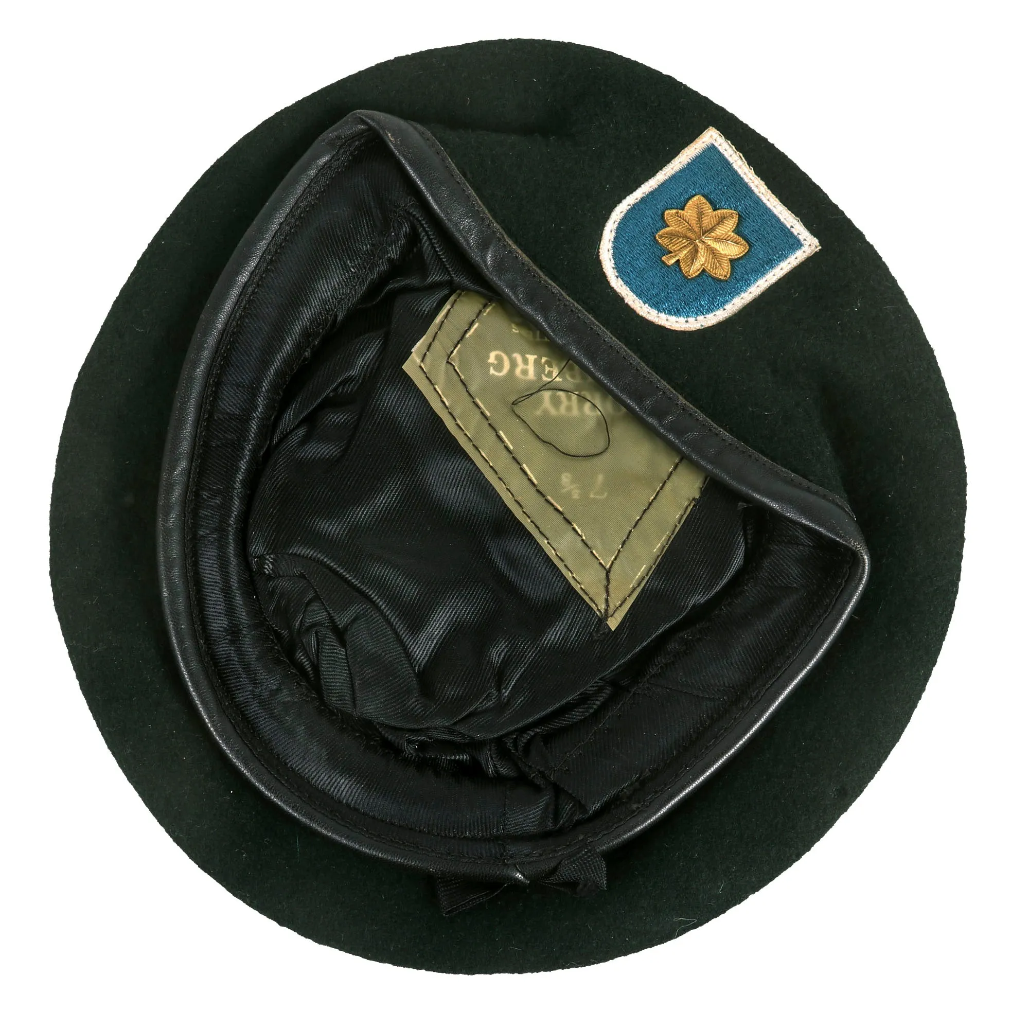 Original U.S. Vietnam War Era Major Leonard Phillips OG-106 Cap with 19th Special Forces Group Airborne Green Beret