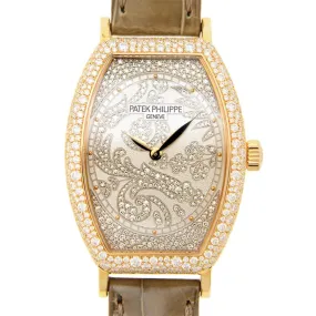Patek Philippe Gondolo Mechanical Gold and Diamond Dial Ladies Watch 7099R-001