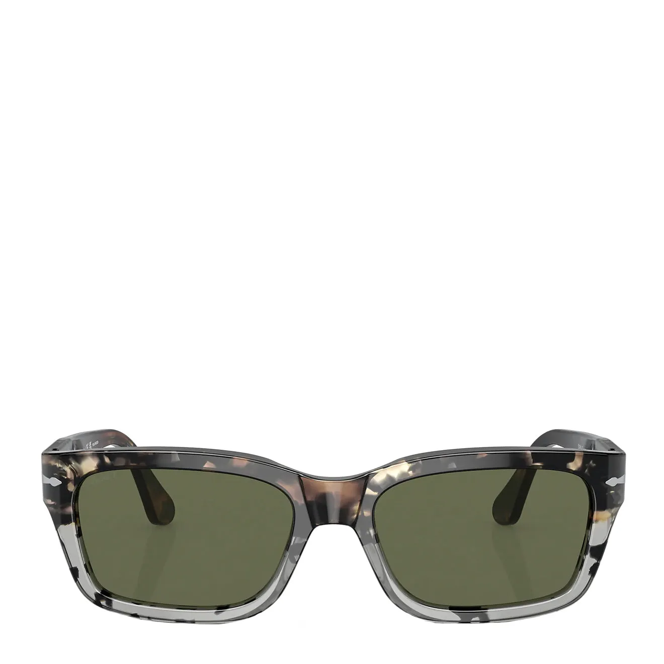 Persol PO3301S Sunglasses Brown Cut Grey Tortoise / Green Polarized Lens