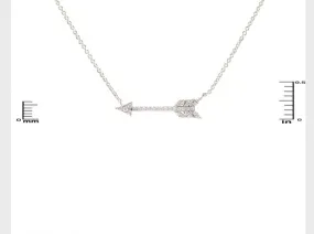 Pi Beta Phi Silver Bling Crystal Arrow Charm Necklace, Nickel Free