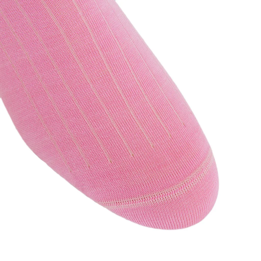 Pink Solid Ribbed Cotton Sock Linked Toe OTC