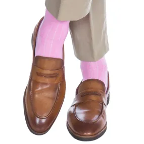 Pink Solid Ribbed Cotton Sock Linked Toe OTC