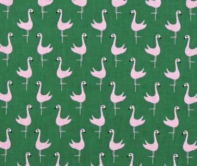 Preppy Green and Pink Flamingo Dog Bow Tie
