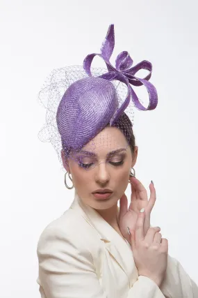 Purple and Mauve Beret with Floating Bow