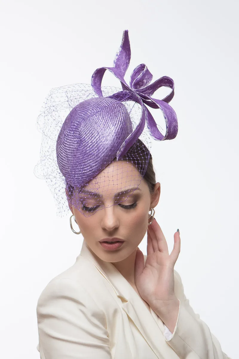 Purple and Mauve Beret with Floating Bow