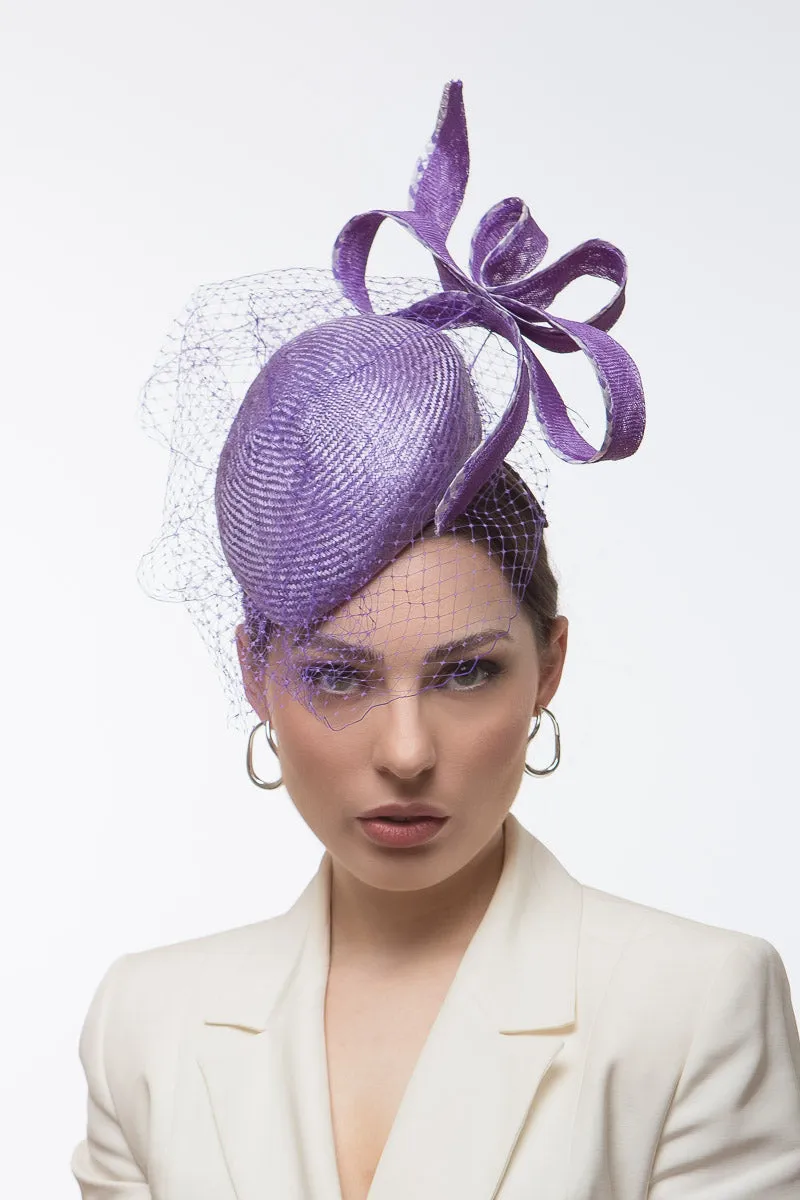 Purple and Mauve Beret with Floating Bow
