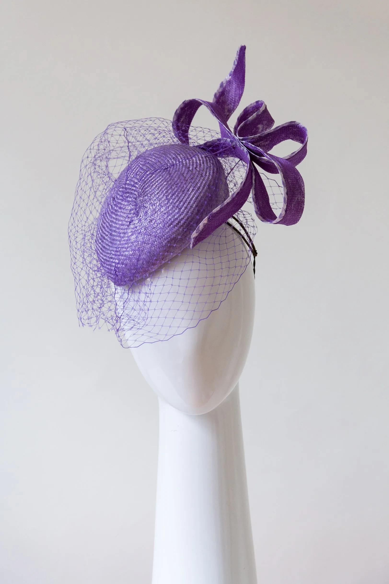 Purple and Mauve Beret with Floating Bow