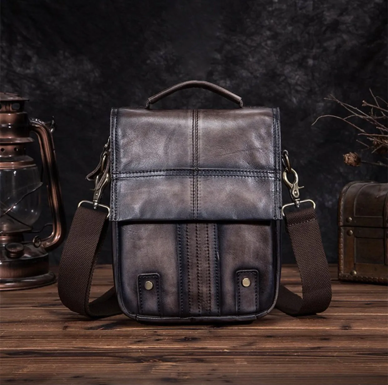 Quality Leather Male Casual Design Shoulder Messenger bag Cowhide Fashion Cross-body Bag