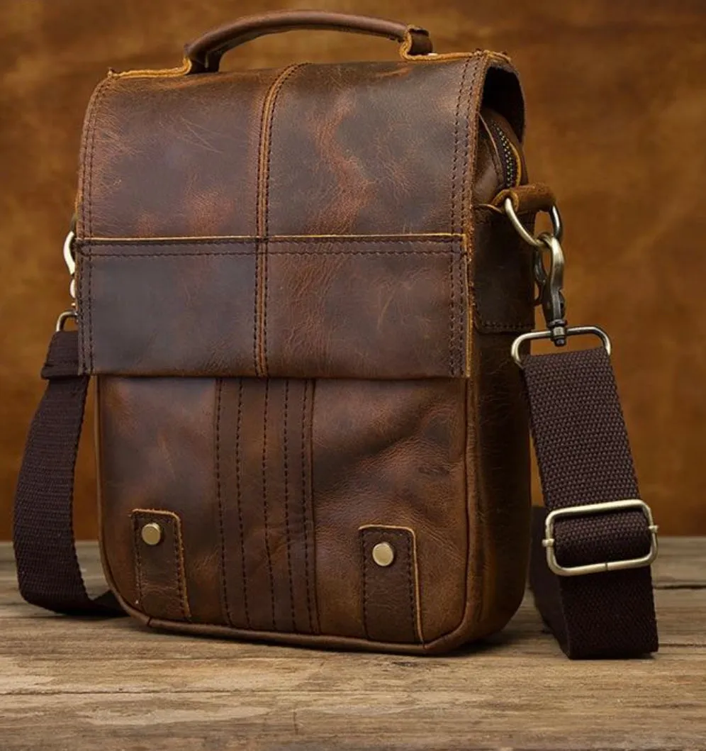 Quality Leather Male Casual Design Shoulder Messenger bag Cowhide Fashion Cross-body Bag