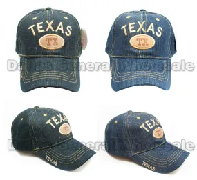"Texas" Casual Denim Baseball Caps Wholesale