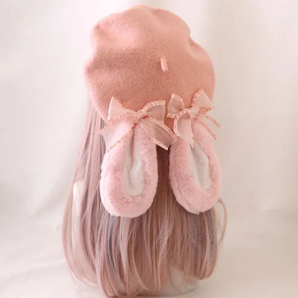 Rabbit Ear Hat Bow Beret  AD21078