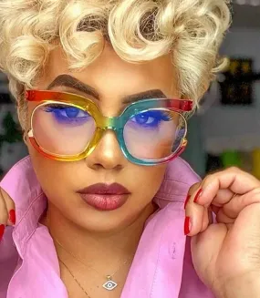  Oversized Mirror Lens Casual Glasses