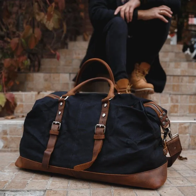 RECON GS2S Weekender waxed canvas/leather Large military style duffle bag