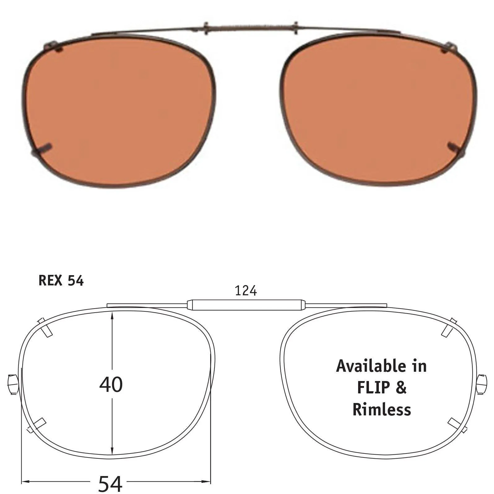 Rectangle Style, Polarized Clip-On Sunglasses