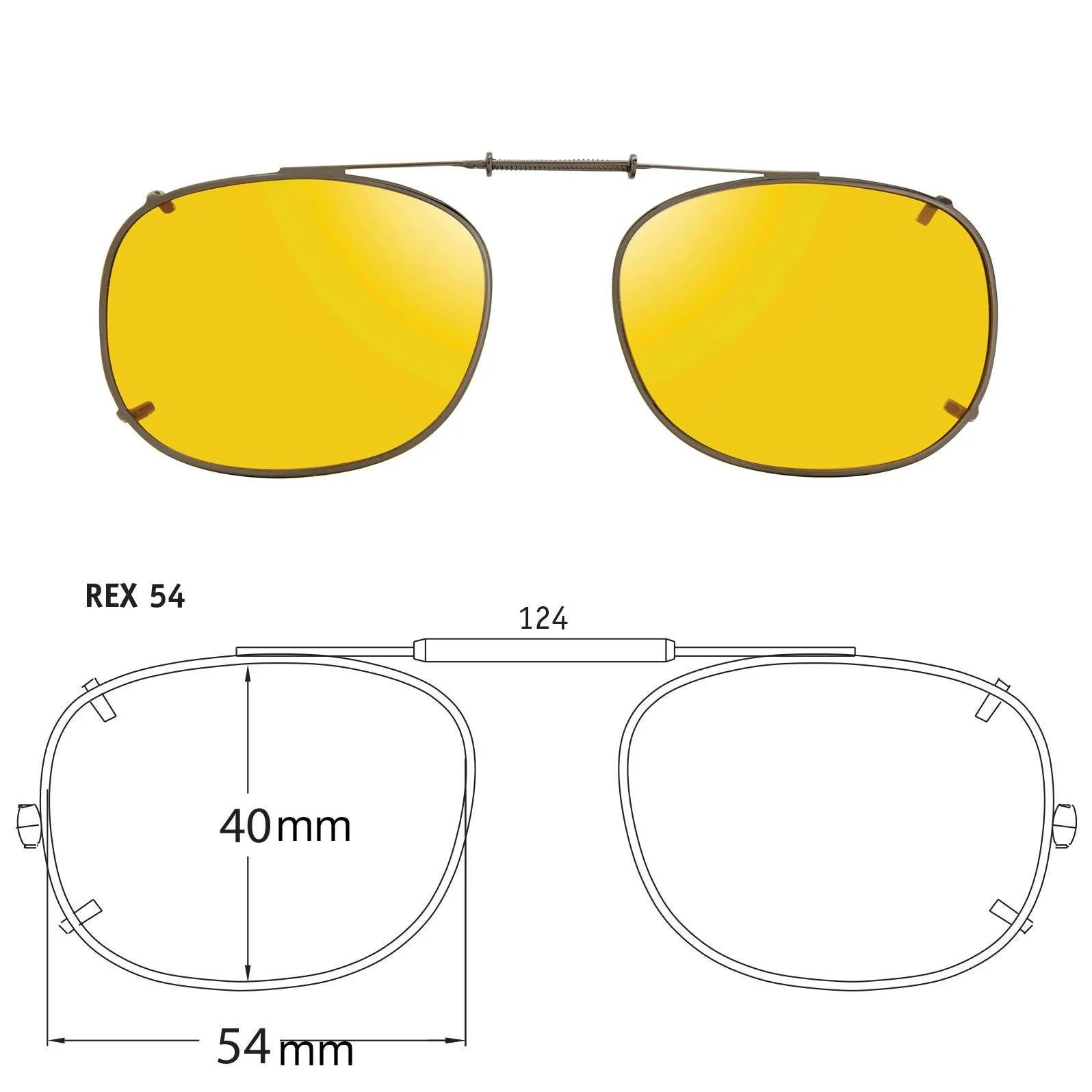 Rectangle Style, Polarized Clip-On Sunglasses