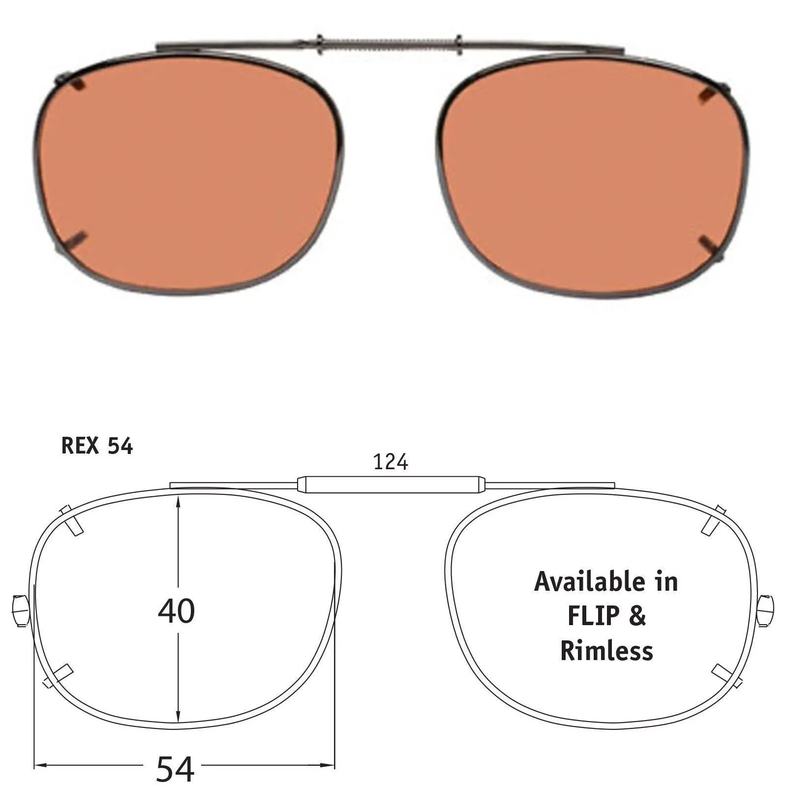 Rectangle Style, Polarized Clip-On Sunglasses