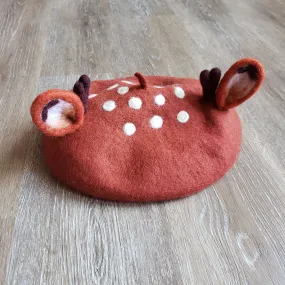 Red Speckled Deer Beret