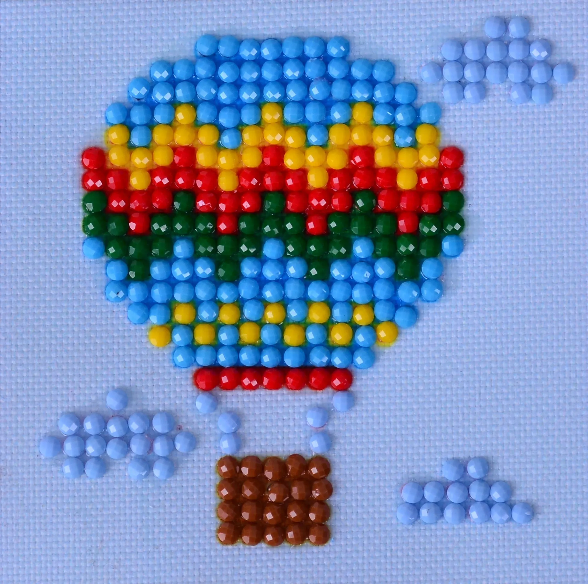 Rhinestone Painting Kit, HOT AIR BALLOON Diamond Dotz Diamond Embroidery, Diamond Facet Art, Bling Wall Art 3x3" canvas kit0124