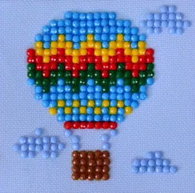 Rhinestone Painting Kit, HOT AIR BALLOON Diamond Dotz Diamond Embroidery, Diamond Facet Art, Bling Wall Art 3x3" canvas kit0124