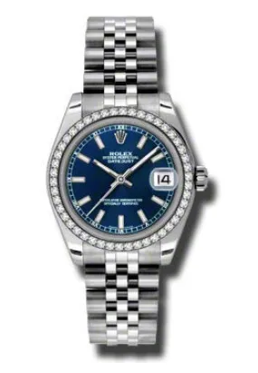 Rolex Datejust Lady 31 Blue Dial Stainless Steel Jubilee Bracelet Automatic Watch 178384BLSJ