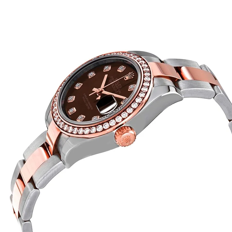 Rolex Lady Datejust Chocolate Diamond Dial Ladies Steel and 18ct Everose Gold Watch 279381CHDO