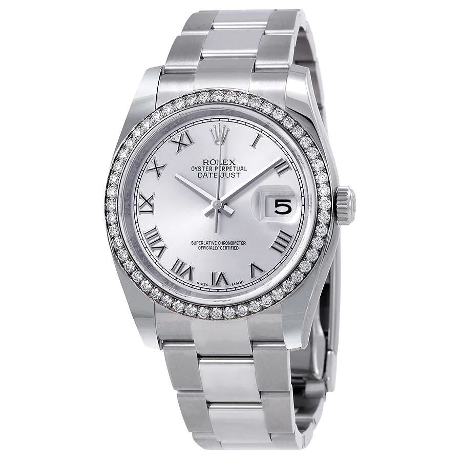 Rolex Oyster Perpetual Datejust 36 Silver Dial Stainless Steel Bracelet Automatic Ladies Watch 116244SRO