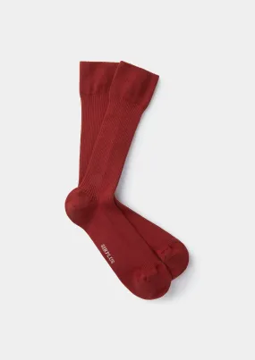 Rust Cotton Ribbed Socks