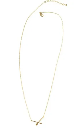 Scratch Cross Arrow Necklace