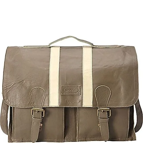 Sharo Leather Bags Woman'S Computer Brief And Messenger Bag (Taupe)