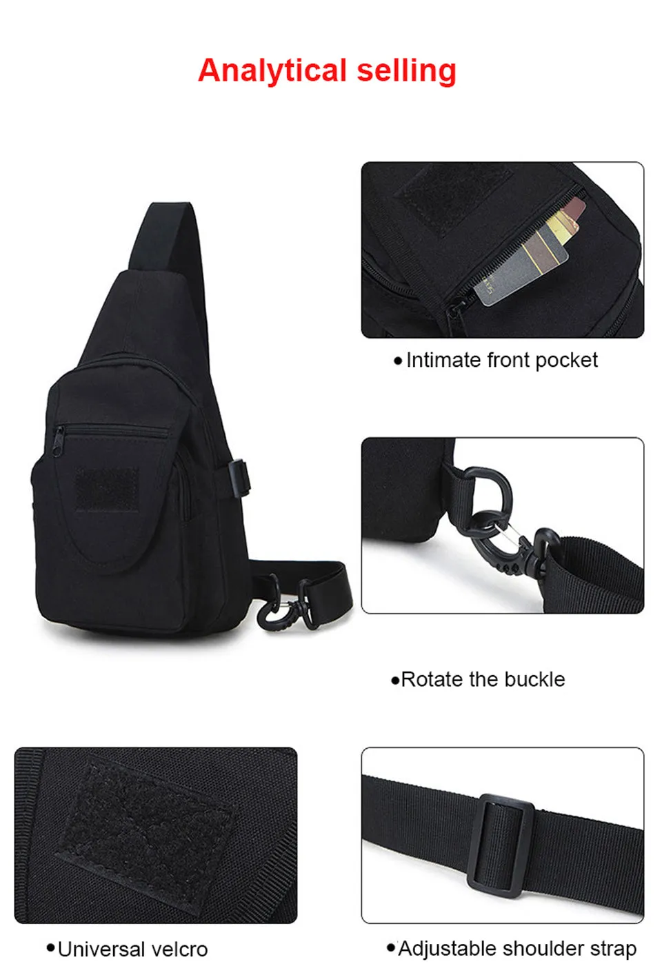 Sidiou Group Men  Nylon Military Travel Riding Shoulder Messenger Pack Sling Chest Waterproof Bag