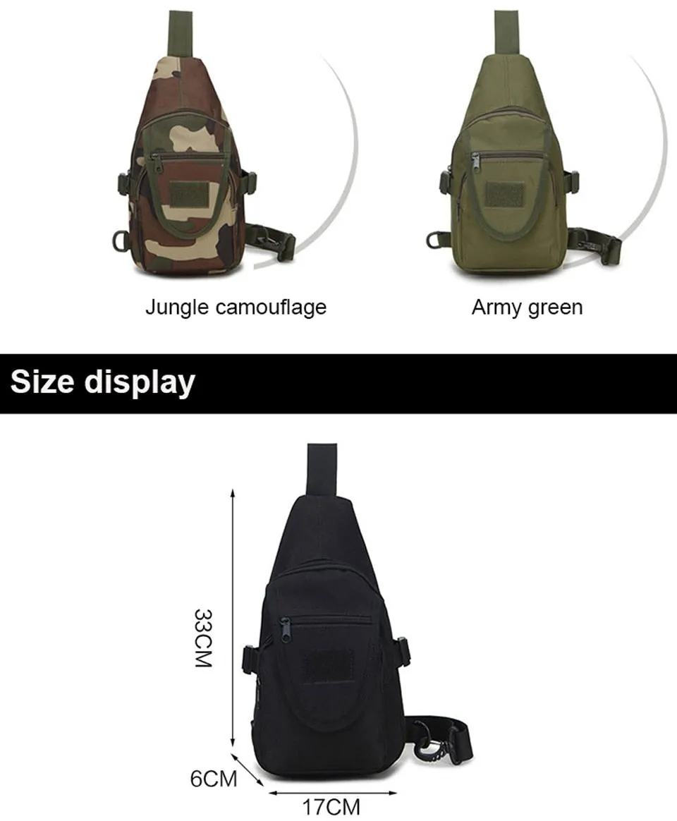Sidiou Group Men  Nylon Military Travel Riding Shoulder Messenger Pack Sling Chest Waterproof Bag