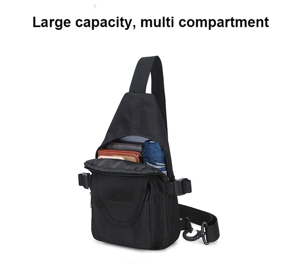 Sidiou Group Men  Nylon Military Travel Riding Shoulder Messenger Pack Sling Chest Waterproof Bag