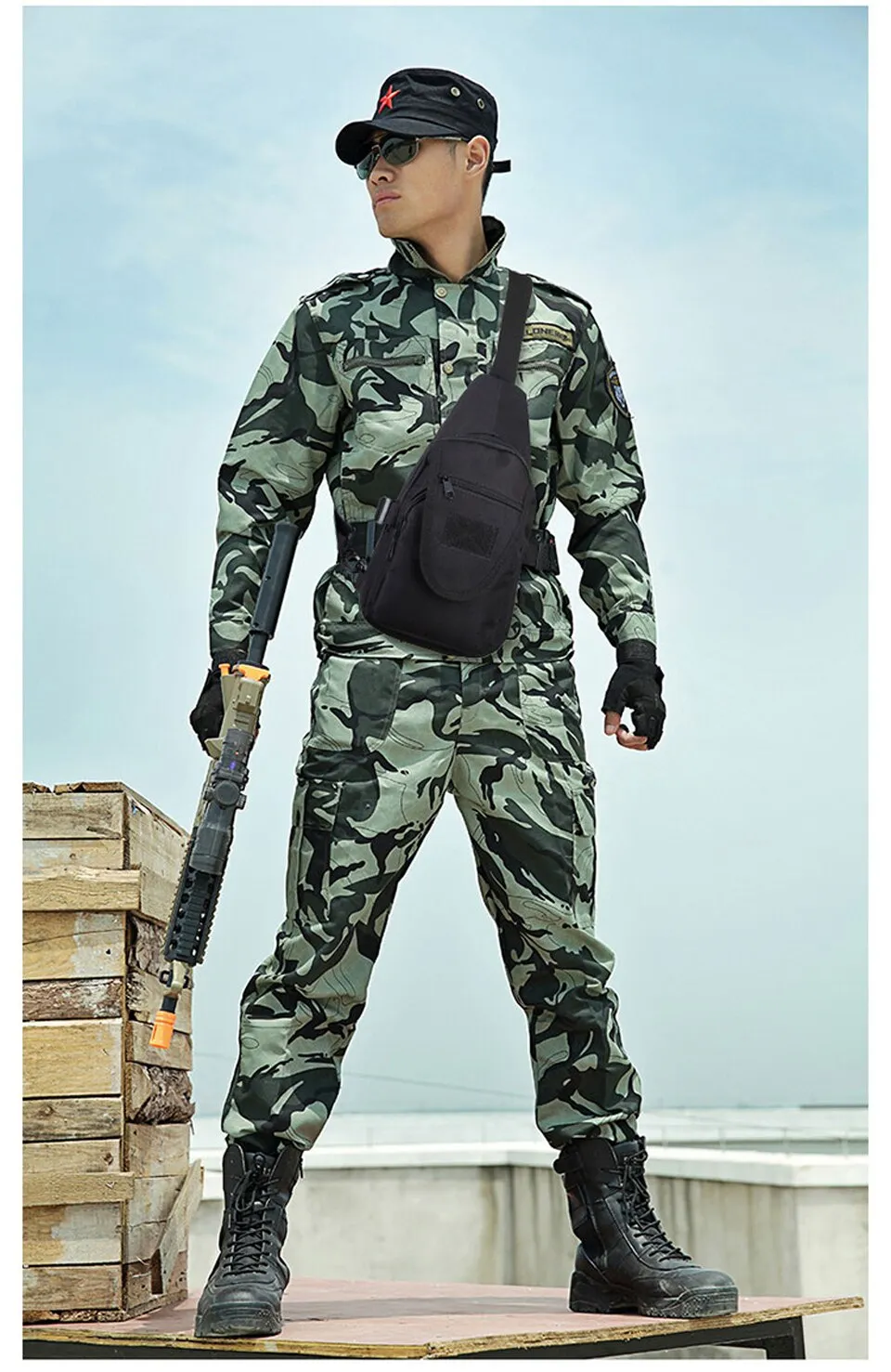 Sidiou Group Men  Nylon Military Travel Riding Shoulder Messenger Pack Sling Chest Waterproof Bag