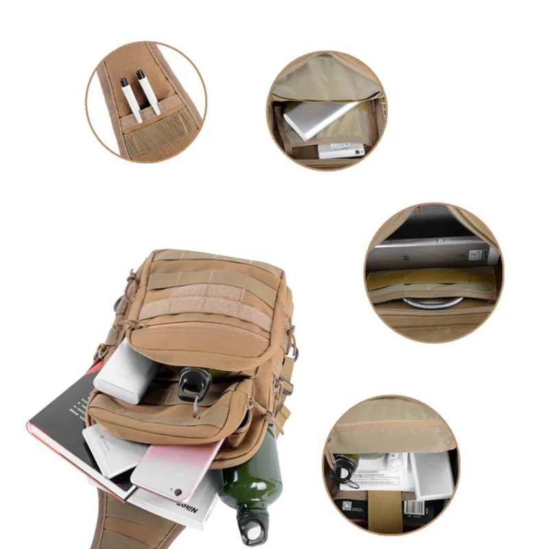 Sidiou Group Sling Backpack Army Waterproof EDC Rucksack Bag for Outdoor Hiking Camping Hunting Pack