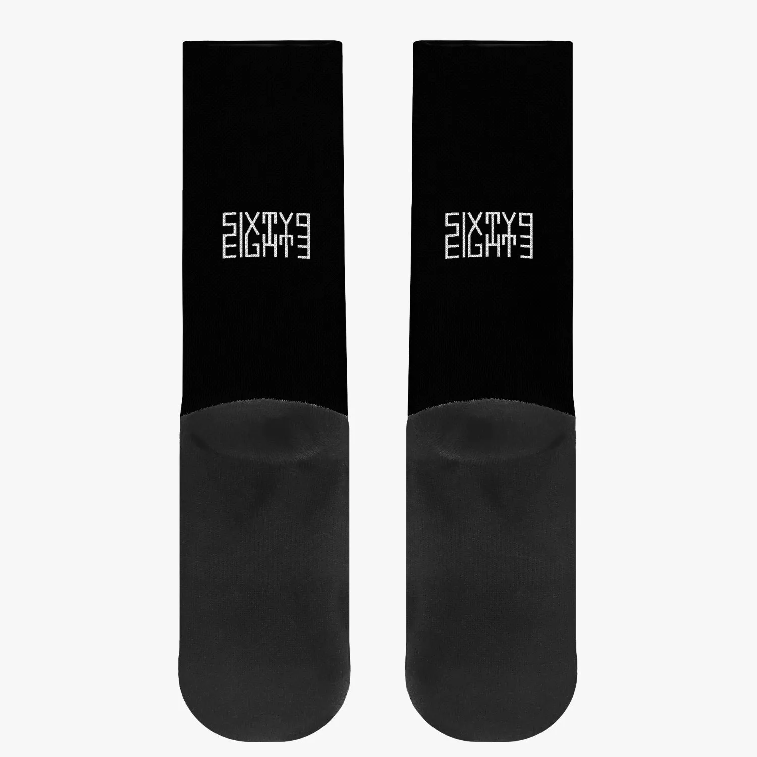 Sixty Eight 93 Logo White Black Reinforced Sports Socks