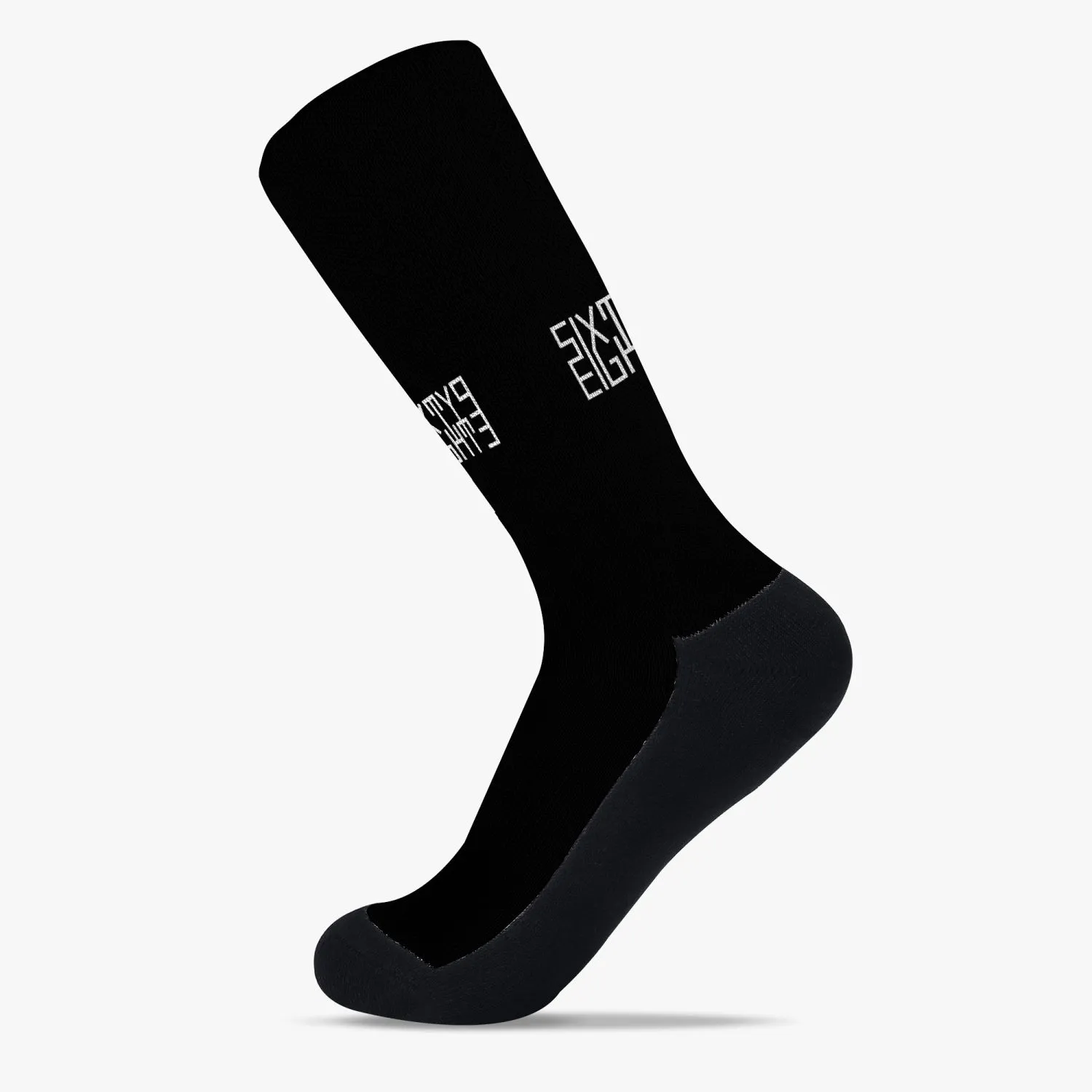 Sixty Eight 93 Logo White Black Reinforced Sports Socks