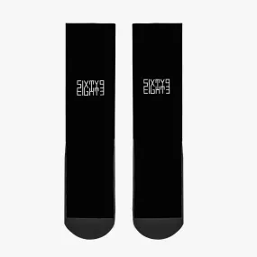 Sixty Eight 93 Logo White Black Reinforced Sports Socks