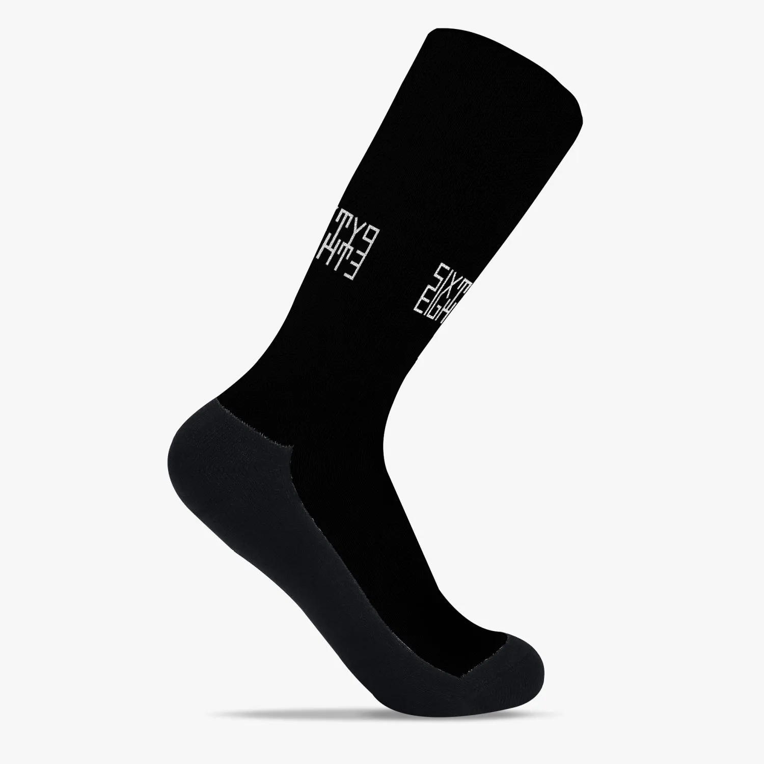 Sixty Eight 93 Logo White Black Reinforced Sports Socks