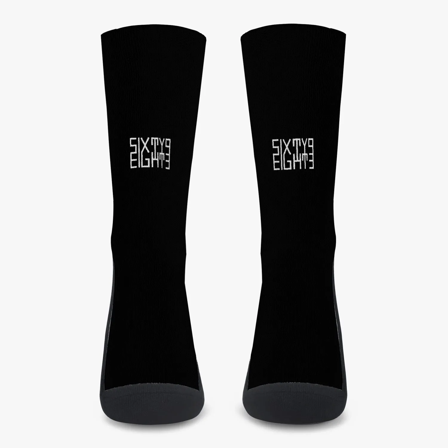 Sixty Eight 93 Logo White Black Reinforced Sports Socks