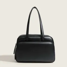 Solid Color Large Capacity Handbags Women High Quality Underarm Bag Casual Luxury Designer New Business Shoulder Bag Leather