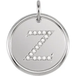 Sterling Silver .08 CTW Diamond Initial "Z" Pendant