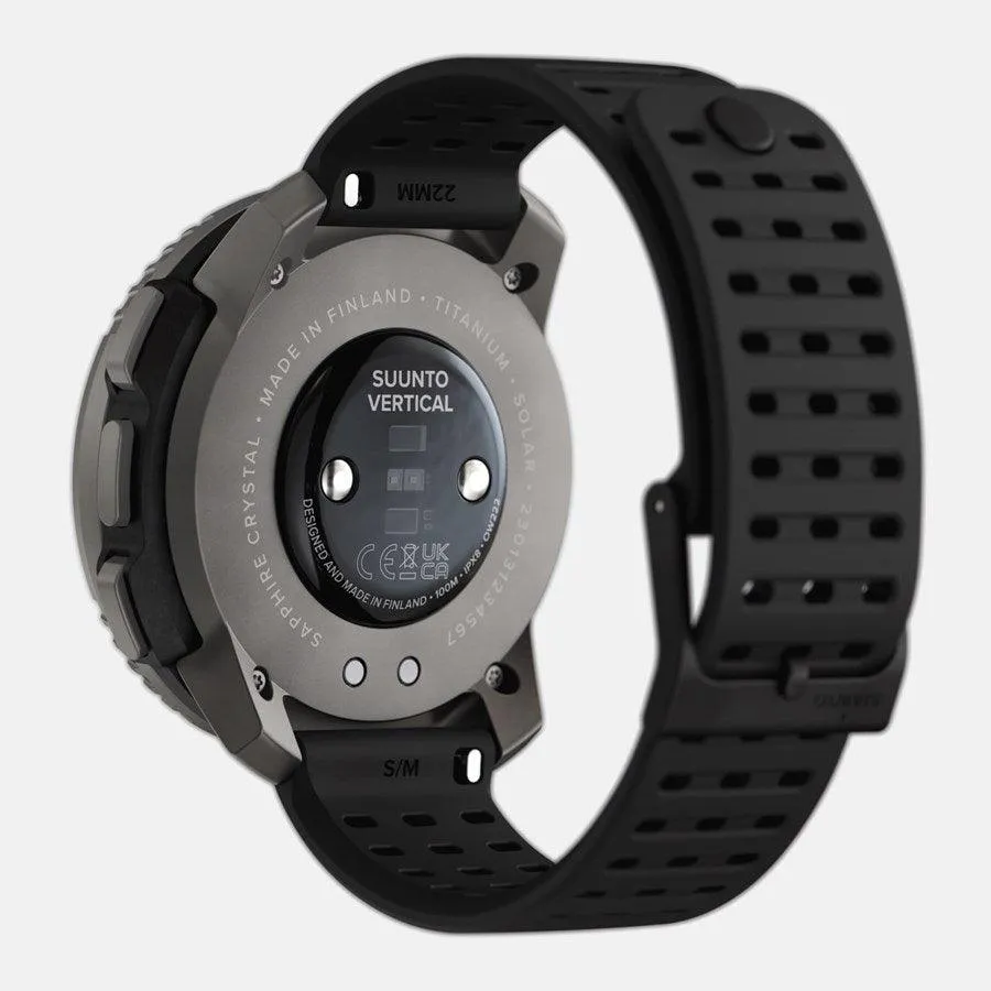 Suunto Vertical Titanium Solar Charging Smart Watch 1.4"LED Display/GPS/Sport Modes/Heart Rate/Sleep Tracking Black