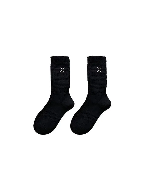 Sweetnana 2-Pack Cozy Cotton Crew Socks for Women, Featuring Soft Casual Socks with Cute Embroidery Design for a Comfortable and Stylish Daily Look