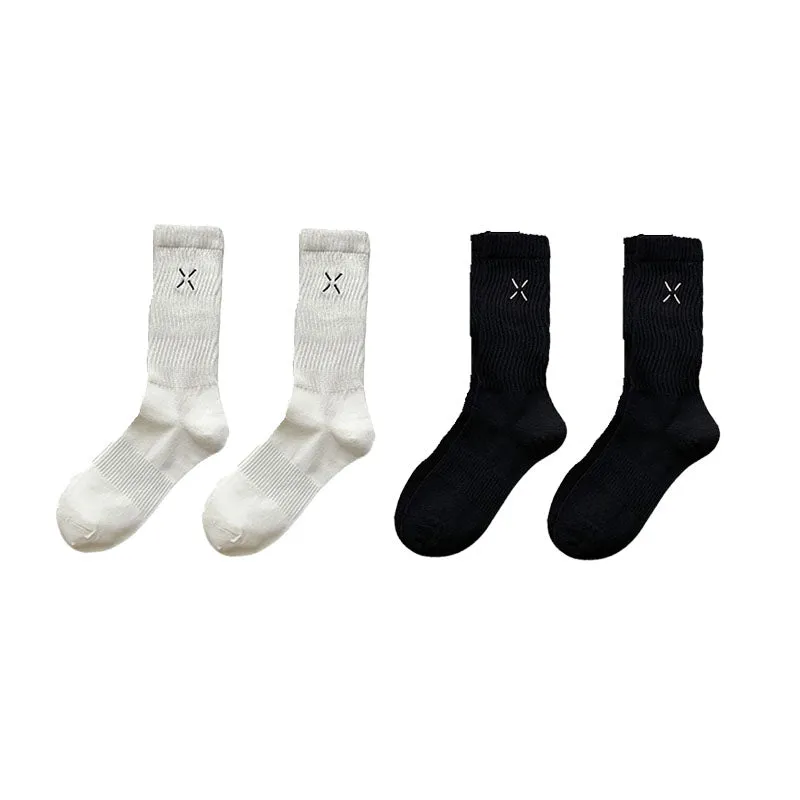 Sweetnana 2-Pack Cozy Cotton Crew Socks for Women, Featuring Soft Casual Socks with Cute Embroidery Design for a Comfortable and Stylish Daily Look