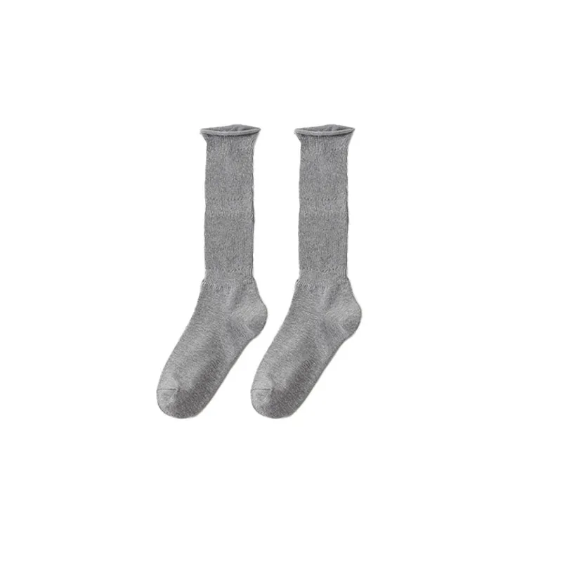 Sweetnana Women's Solid Color Knee High Socks with Rolled Edge Socks Cotton Socks Cozy Seamless Socks