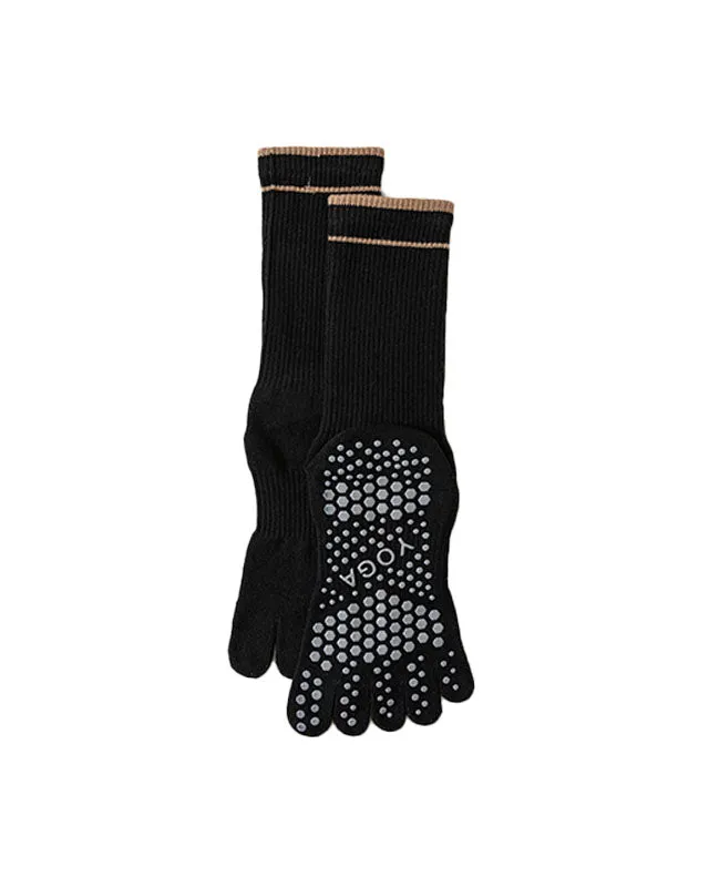Sweetnana Women's Toe Socks Cotton Athletic Yoga Socks, Five Finger Crew Socks Toe Separated Socks.