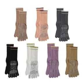 Sweetnana Women's Toe Socks Cotton Athletic Yoga Socks, Five Finger Crew Socks Toe Separated Socks.