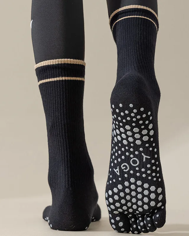 Sweetnana Women's Toe Socks Cotton Athletic Yoga Socks, Five Finger Crew Socks Toe Separated Socks.